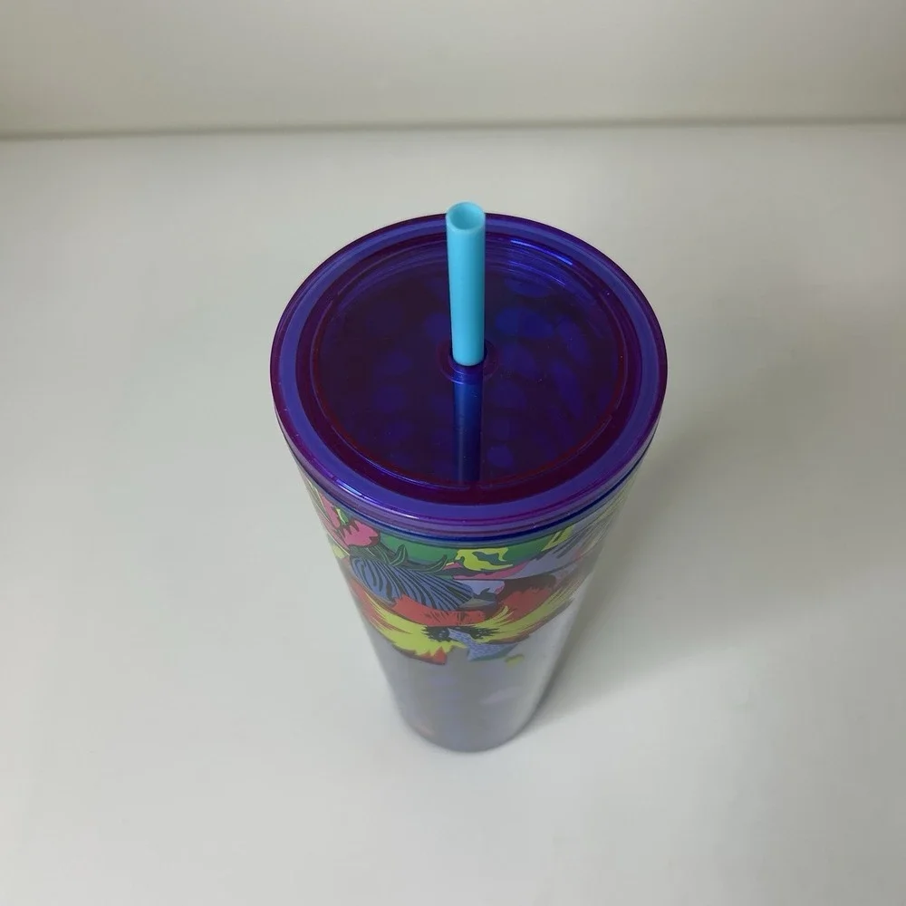 Starbucks Cup Tumbler 24oz Tropical Floral Leaves Cold Cup